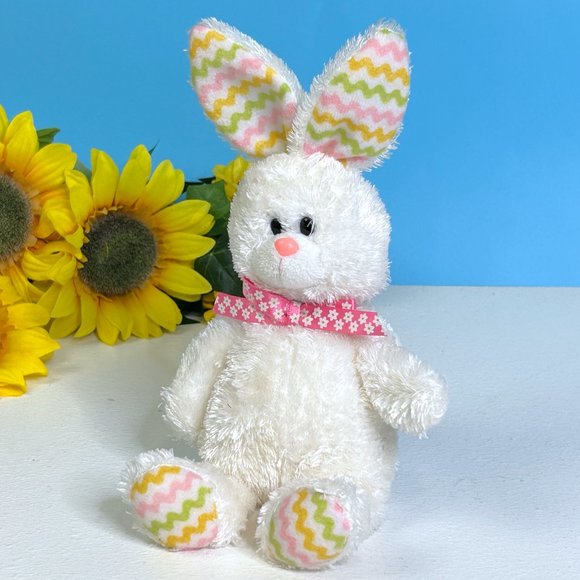 Beautifully Detailed White Easter Bunny Rabbit 8" Plush Stuffed Animal Toy‎ - Picture 4 of 5